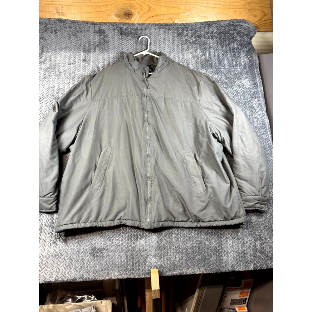 KingSize Windbreaker Jacket Mens 4XL Tall Gray Fleece Lined Pocket Full Zip‎